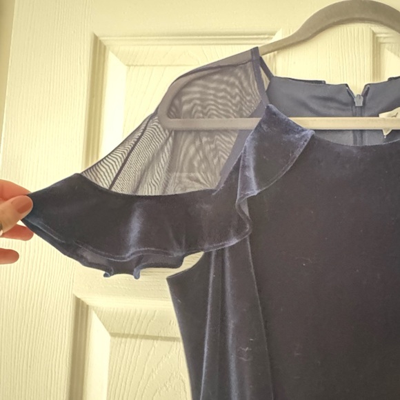 NWT Eliza J Ruffle Sleeve Velvet Cocktail Dress - Picture 11 of 14